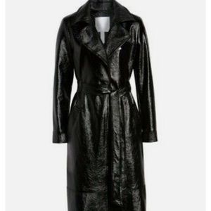 Leith faux leather trench coat XS